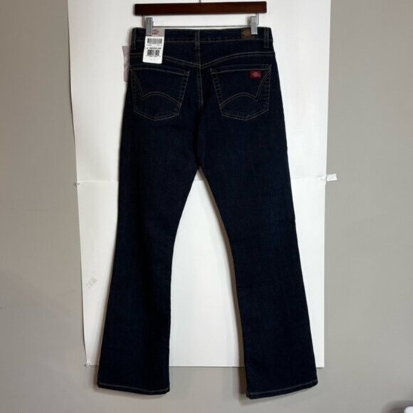 Dickies Women’s Dark Wash Denim Jeans 4R Boot Cut Mid Rise Relaxed Fit Stretch - Picture 9 of 9